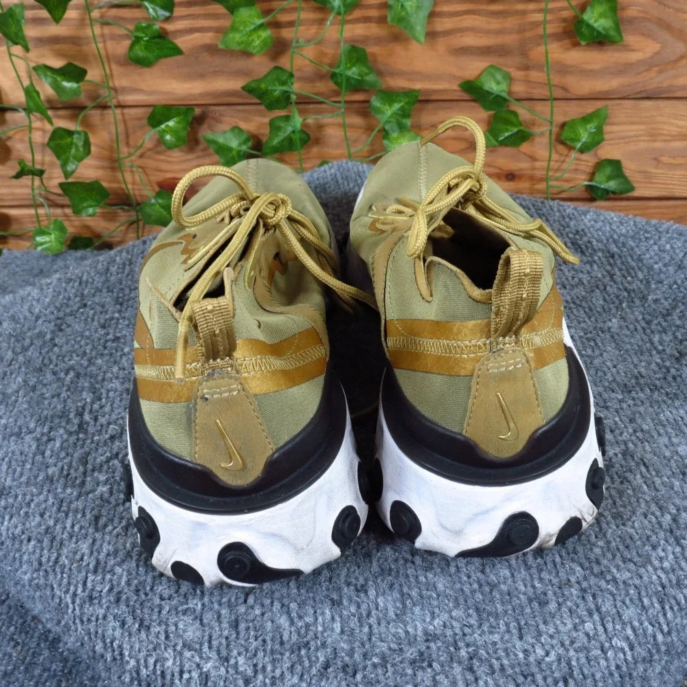 Nike React Element 55 Men Shoes Size 10 Casual Athletic‎ Sneakers Olive Gold